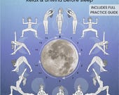 Moon Salutation Yoga Sequence Printable | Evening Yoga Routine for Relaxation | Chandra Namaskar Step by Step Guide