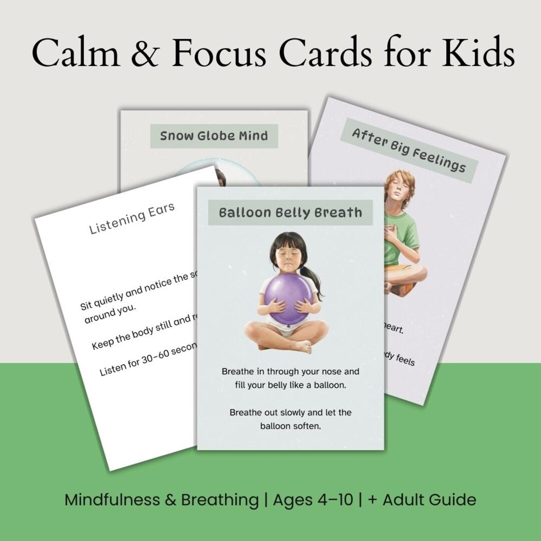 Kids Breathing & Calm Down Cards | Emotional Regulation Cards for Kids ...