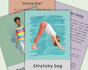Kids Yoga Cards Printable PDF | 21 Yoga Poses for Kids | Yoga Activity Cards for Children