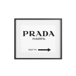 Chic Framed Poster, Modern Wall Art, Prada Marfa Home Decor, Stylish Gift, Minimalist Design