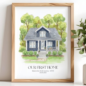 Aquarell Gemälde, Einweihungsgeschenk, Aquarellbild, Haus Gemälde, Aquarell, Haus Portrait, Geschenke für Sie, unser erstes Zuhause