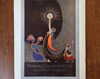 1920 Powers ColorType Co. Art Deco Advertisement - Original Magazine Page - Vintage Print for Framing