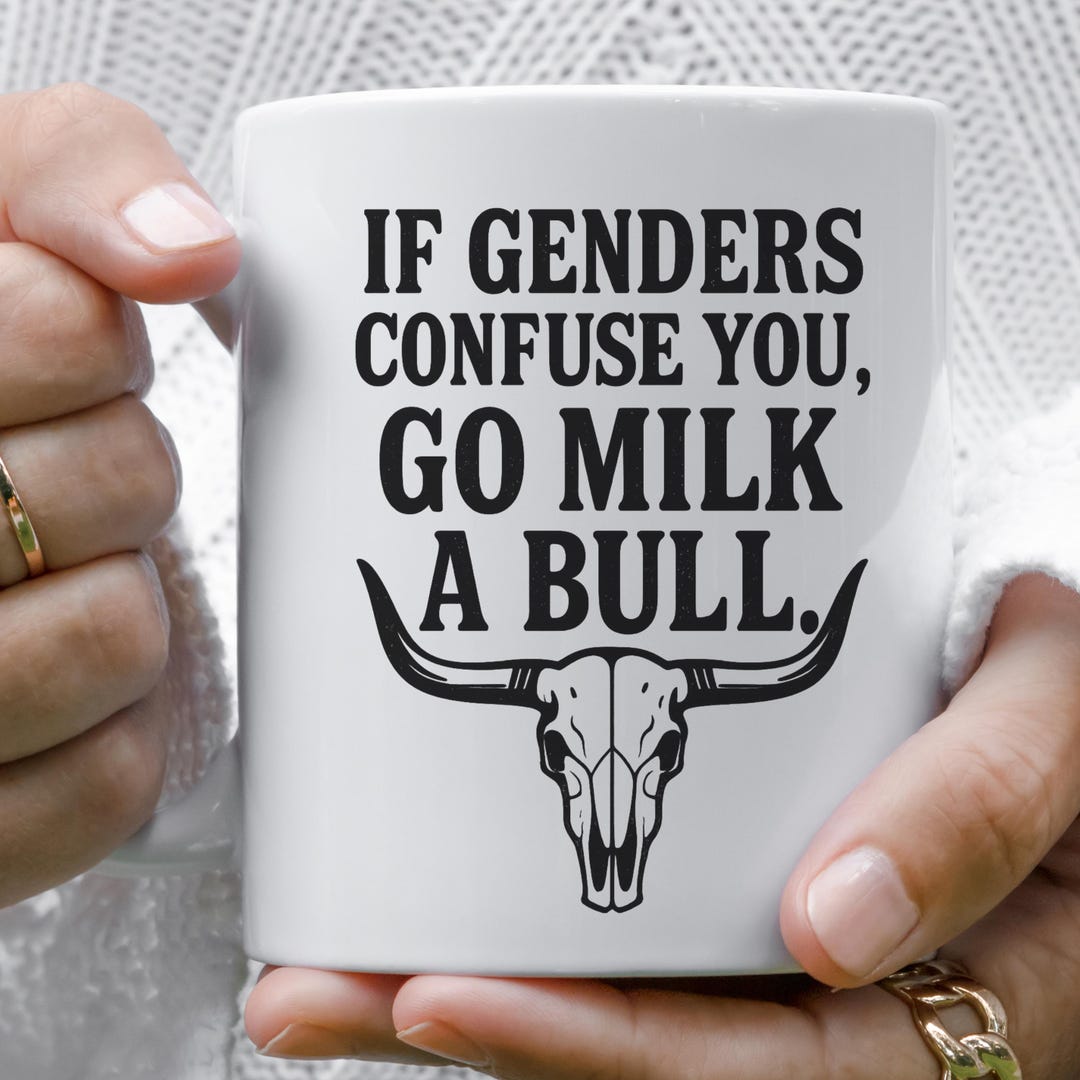 Go Milk A Bull Mug, Western Cowboy Skull Coffee Cup, Rustic Ranch Humor ...