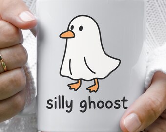 Silly Goose Halloween Mug, Silly Ghost Goose Coffee Mug, Funny Goose Mug, Halloween Mug, Meme Mug, Ghost Costume Mug, Gift Mug