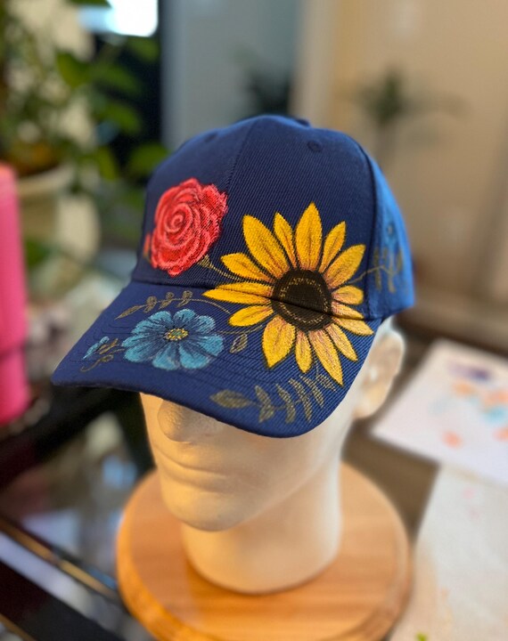 Gorgeous Hand Painted Sunflower Cap With Soft Material and  display picture 1