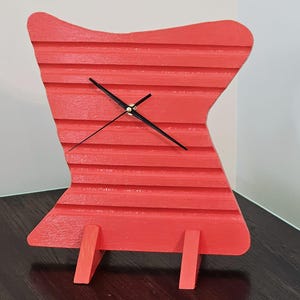 Clock, Wall mounted or free standing clock, Red, LED backlit
