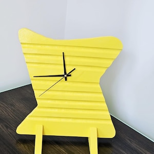 Clock, Wall mounted or free standing clock, Yellow, LED backlit