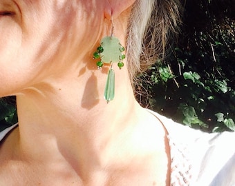 Upcycled Aluminum with Green Glass Drops