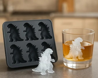 Godzilla Shaped Ice Cube Mold Ice Cube Tableware 6 Grid Silicone Kitchen Bar