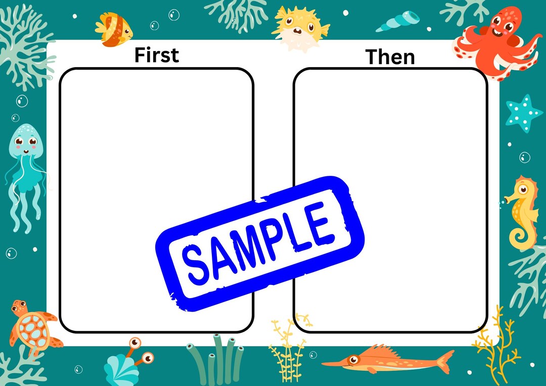 First Then Visual Schedule- Ocean Theme - Etsy
