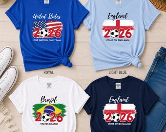 Voetbalshirt Engeland 2026 | Fan-T-shirt WK Engeland | Supportersshirt voetbal | Teamoutfit Engeland