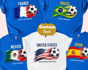 Aangepaste voetbalshirts voor familie 2026 | Team-T-shirts VS Brazilië Argentinië | Bijpassende outfits voor WK voetbal