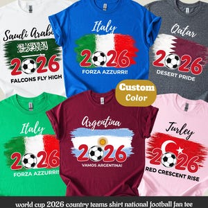 world cup 2026 country teams shirt national football fan tee