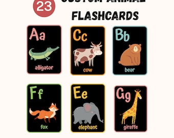 23 Montessori  Animal flashcards animal Cards animal  flashcard Nursery Flashcards animals Educational Printable flashcard Gift PDF PNG