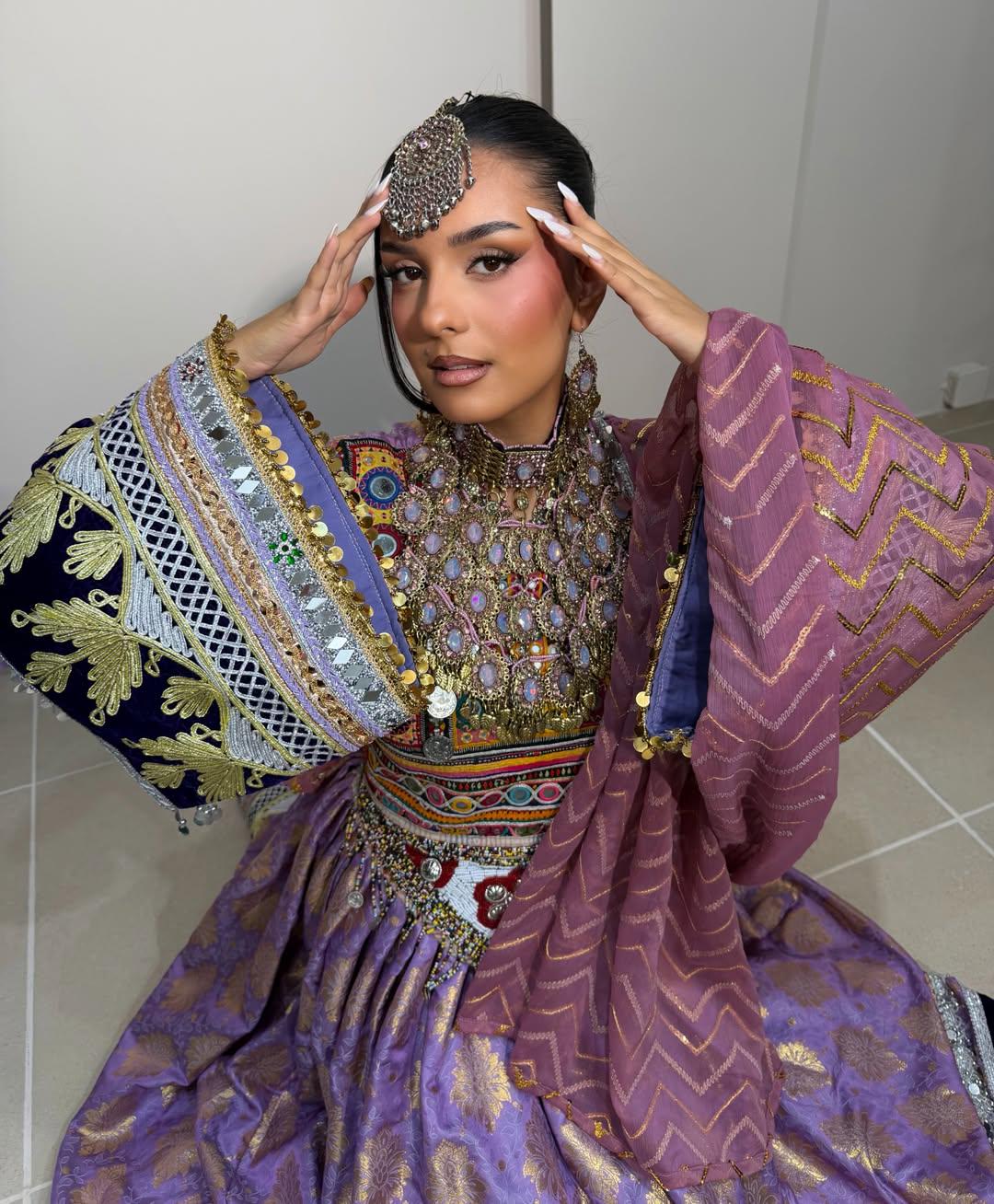gold jewelry with purple dress Luxury fashion & independent designers