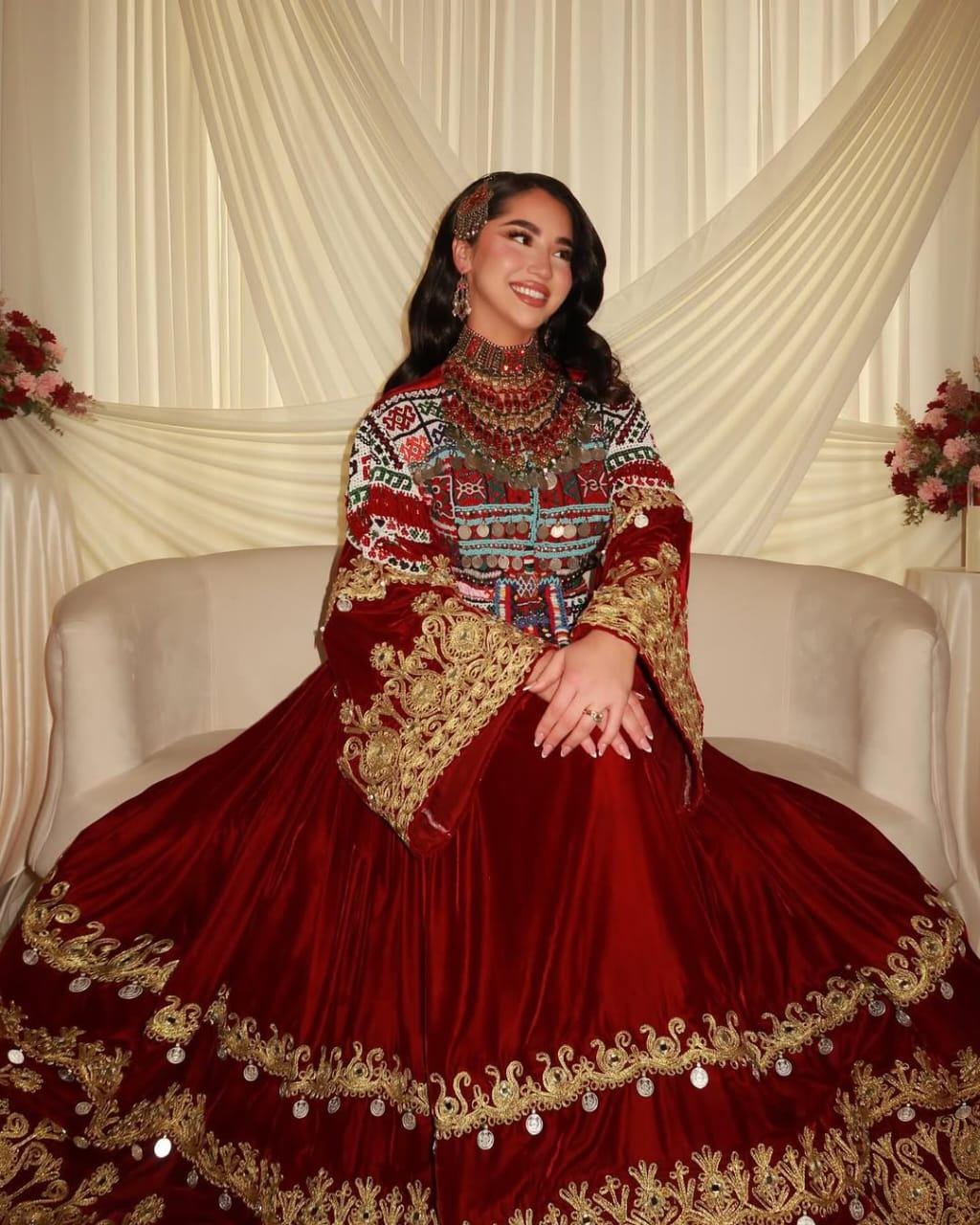 Gold Maroon Dress - Etsy