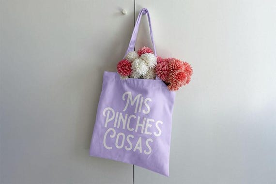Mis Pinches Cosas Tote Bag, Funny Spanish Tote Bag Mexican Bolsa Chistosa Sarcastic Tote Bag