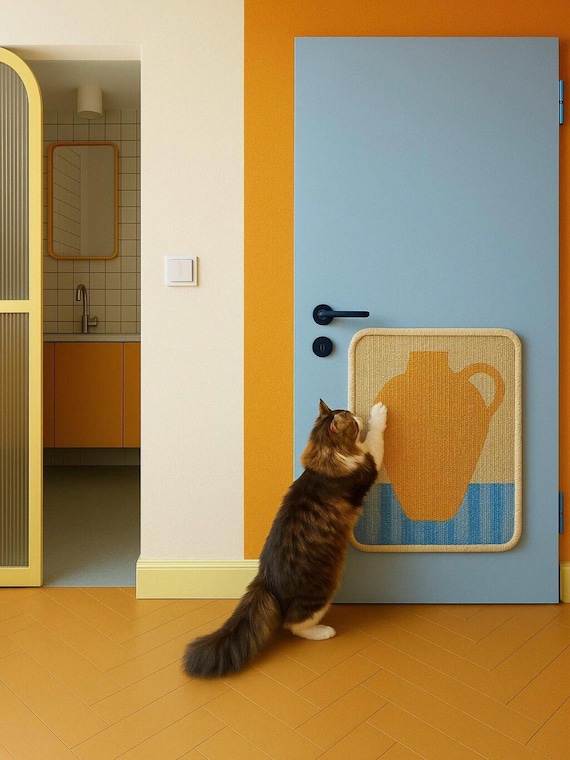 Colorful Sisal Cat Scratch Mat | Protect Furniture | Decor Your Doors, Cabinets, Couches & Walls