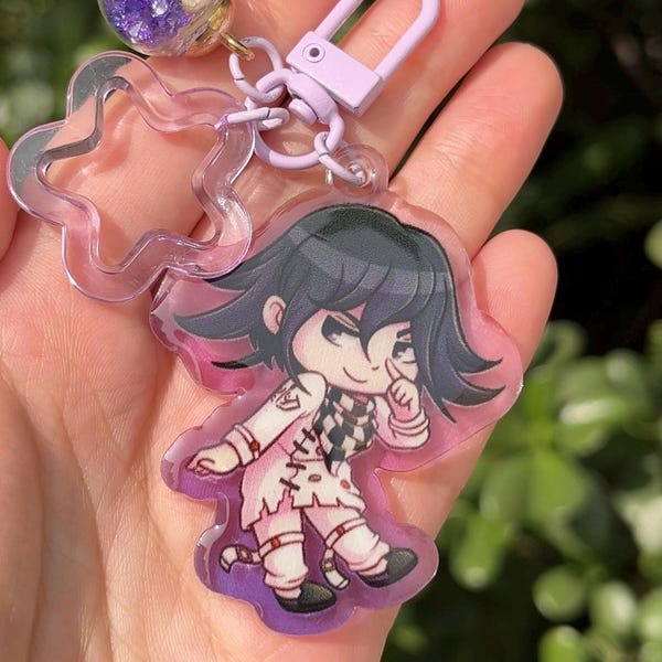 Kokichi Ouma Acrylic Keychain, Fanmade Video Game Charm, Cute Bag Accessory | Danganronpa V3