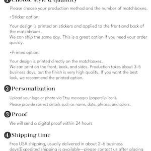 Custom Logo Matchboxes, Three-Sided Printing, Personalized Wedding & Corporate Event Favors, Bulk image 2