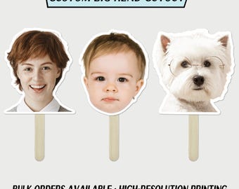 Your Face on a Stick, Personalized Photo Big Head Fan