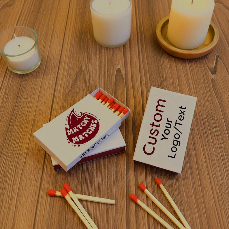 Custom Logo Matchboxes, Three-Sided Printing, Personalized Wedding & Corporate Event Favors, Bulk image 12