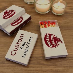 Custom Logo Matchboxes, Three-Sided Printing, Personalized Wedding & Corporate Event Favors, Bulk image 9