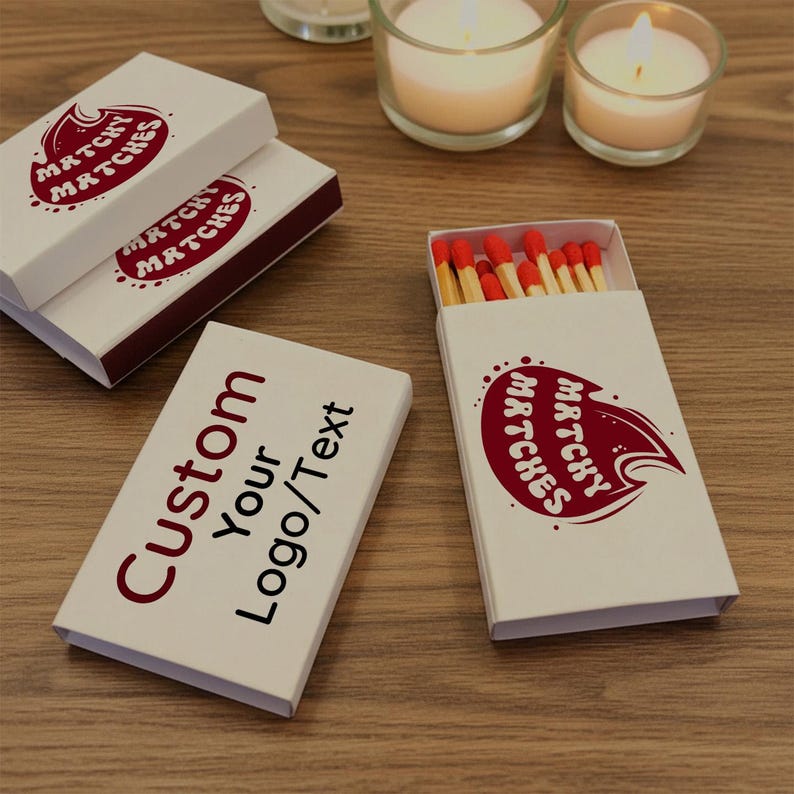 Custom Logo Matchboxes, Three-Sided Printing, Personalized Wedding & Corporate Event Favors, Bulk image 9