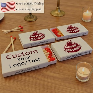 Custom Logo Matchboxes, Three-Sided Printing, Personalized Wedding & Corporate Event Favors, Bulk image 7