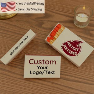 Custom Logo Matchboxes, Three-Sided Printing, Personalized Wedding & Corporate Event Favors, Bulk image 10