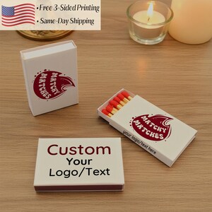Custom Logo Matchboxes, Three-Sided Printing, Personalized Wedding & Corporate Event Favors, Bulk image 13