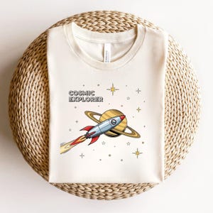 Retro Rocket Graphic Tee: Space Galaxy Unisex Shirt