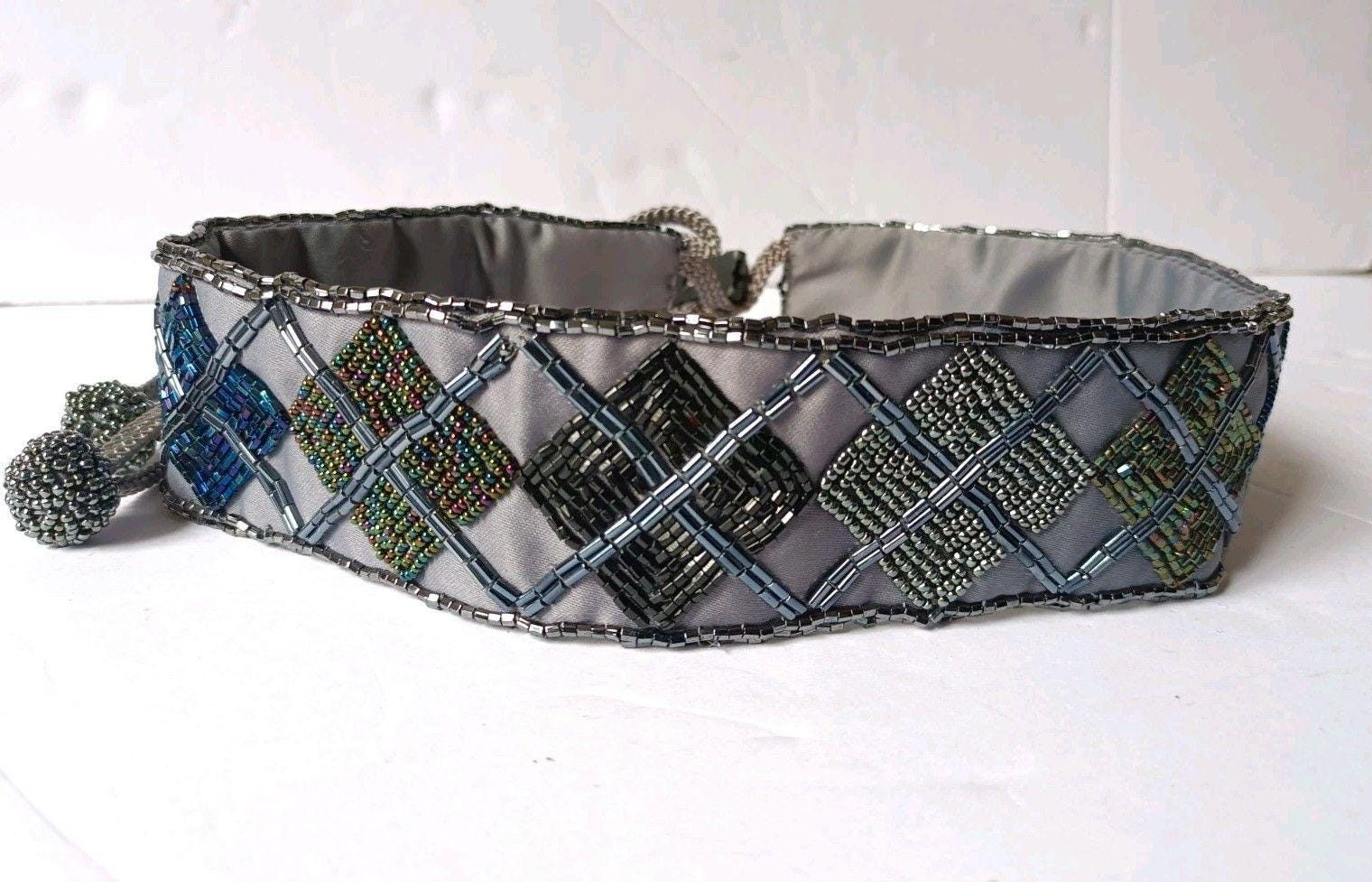 Dior Beaded Belt S/M 2008 Christian Dior by Galliano Runway Turquoise Crystal  main image 3