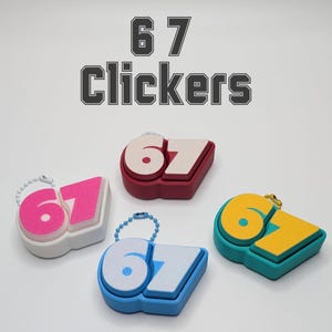 67 Clicker Fidget Keychain | 3D Printed Clicky Button Toy | Sensory ASMR Fidget | ADHD Focus Tool | Backpack Charm