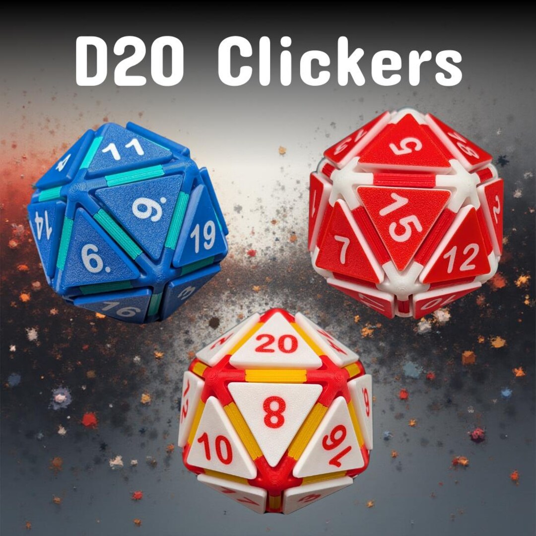 D20 Clicker Fidget Toy | Audible Sensory Sphere, Dungeon Master Gift - Etsy