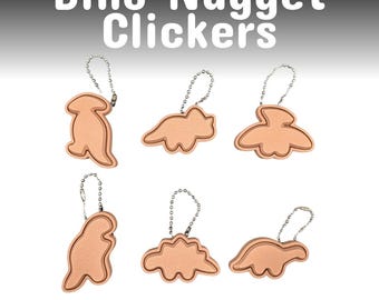 Dino Nugget Clicker Fidget Keychain | Audible Sensory Desk Toy | Choose Your Dino Shape