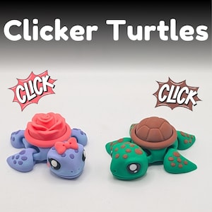 Articulated Clicker Turtle Fidget Toy with Mechanical Switch