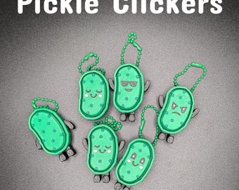 Custom Pickle Clicker Fidget Keychain | 3D Printed Desk Toy |
