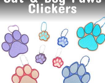 Paw Print Clicker Fidget Keychain | 3D Printed Pet Lover Sensory Toy