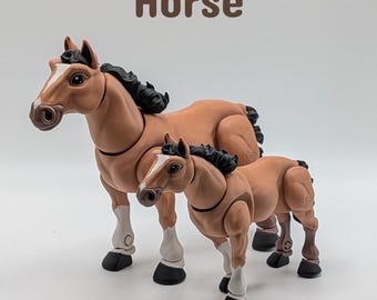 3D Printed Articulated Horse | Poseable Stallion Fidget Toy