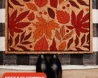 Fall Welcome Doormat, Fall Outdoor Mat, Fall Doormat, Fall Decorations, New Home Gift, Housewarming Gift, Entryway Doormat, Coir Doormat