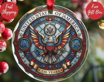 Adorno del 250.º aniversario de Estados Unidos, adorno del águila patriótica, decoración de la Libertad (1776-2026), regalo del 250.º aniversario de Estados Unidos, regalo de la independencia.