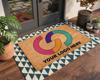Your Logo Here Personalized Doormat, Custom Design Colorful Welcome Mat, Custom Mat, Business Logo, Personalized Welcome Mat, New Home Gift