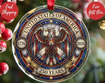 Adorno del 250.º aniversario de Estados Unidos, adorno del águila patriótica, decoración de la Libertad (1776-2026), regalo del 250.º aniversario de Estados Unidos, regalo de la independencia.