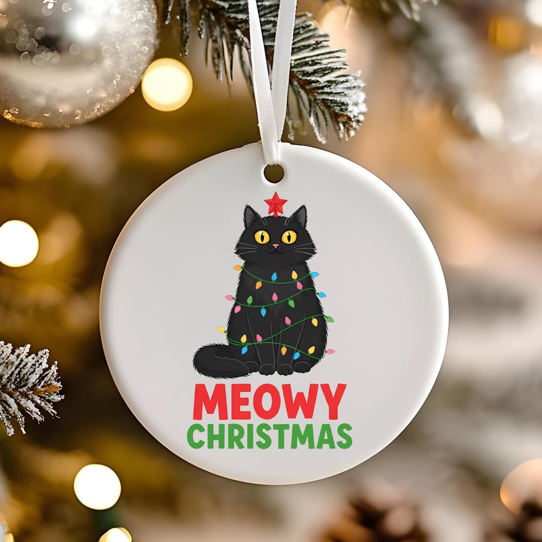 Meowy Christmas Ornament, Cute Cat Christmas Ornament, Cat Lover Gift ...