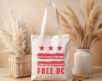 Bolsa de tela con sándwich gratis de DC, bolsas de protesta, regalo para activistas, bolsa con mensaje político, regalo anti Trump, orgullo de Washington D. C.
