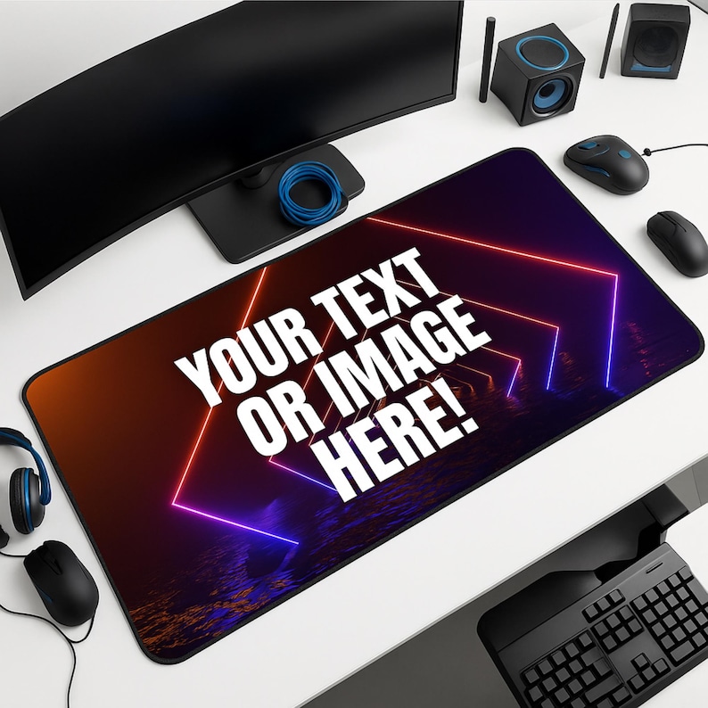 カスタムプリントの大型マウスマット、カスタムゲーミングマウスマット、ゲーマー向けパーソナライズデスクマット、パーソナライズマウスマット、ゲーマー向けゲーミングギフト 画像 3