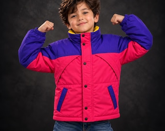 Kids 90s Retro Colorblock Windbreaker, Oliver Tree Inspired Rave Jacket, Colorful Kids Festival Jacket, Vintage Streetwear, Hip Hop Outfit
