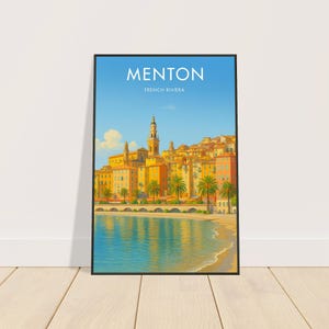 Menton Metal Frame Vintage Poster | French Riviera Poster | Menton Poster | Vintage Poster | French Poster | Vintage Art