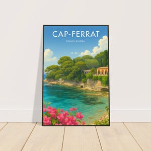 Cap Ferrat Metal Frame Vintage Poster | French Riviera Poster | Cap Ferrat Poster | Vintage Poster | French Poster | Vintage Art | Cap Ferra